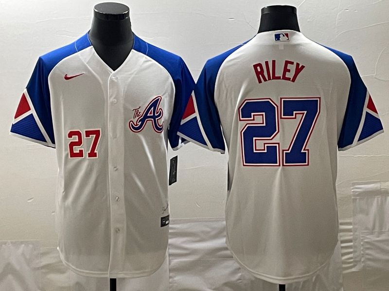 Men Atlanta Braves #27 Riley White City Edition 2024 Nike MLB Jersey style 2->ncaa teams->NCAA Jersey